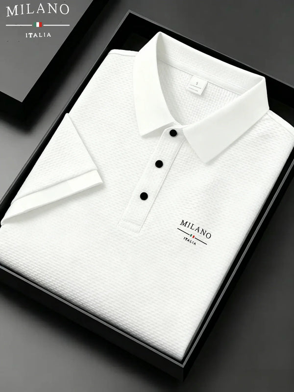 Casual polyester polo for men with superior breathability
