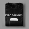 Hello Darkness Beer Lover's Cotton T-Shirt in black, featuring a fun beer-themed print for casual outings and comfort.