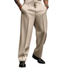 Elegant Men's Straight Fit Suit Pants in solid colors, perfect for office wear and formal events, crafted from polyester-cott