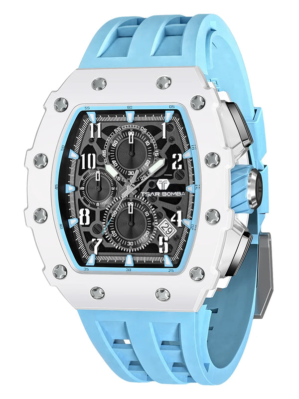 TSAR BOMBA watch with scratch-resistant sapphire glass in sunlight.