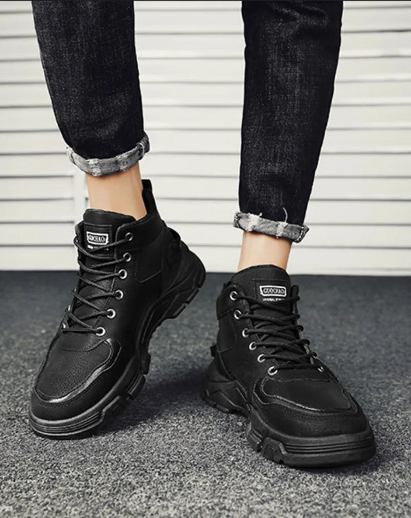 Winter Vanguard boots in snowy setting, emphasizing waterproof capabilities.