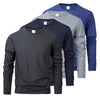 Men's long sleeve casual t-shirt in solid black, breathable polyester, O-neck, quick-drying, perfect for active or casual wea