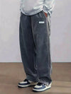 Soft polyester corduroy pants featuring drawstring waist and breathable loose fit design