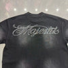 Breathable sleeveless cotton tee featuring dimensional rhinestone detail