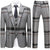 Elegant plaid 3-piece men's suit for formal occasions, featuring a single-breasted jacket and flat-front pants in premium pol