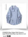 Women's regular length coat with stand collar in breathable cotton-linen blend