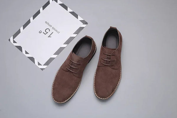 Elegant matte leather shoes with a classic silhouette.