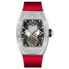 Close-up of the sparkling zircon bezel on the AJUT Quartz Women's Watch.