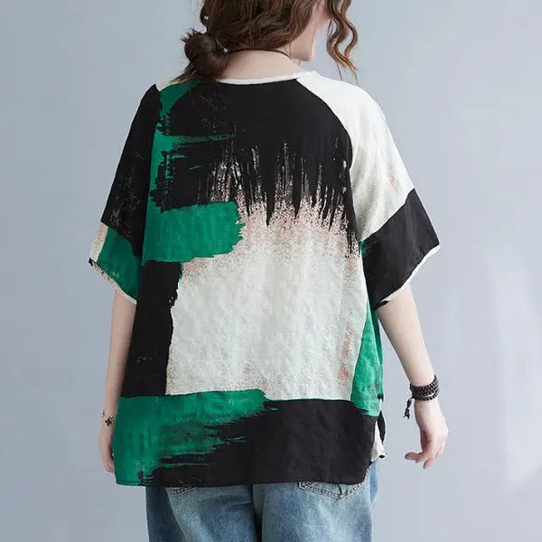 Breezy linen blend tee in soft pastel color, perfect for warm days.