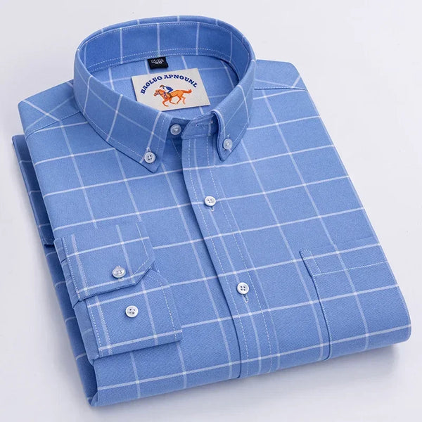 Whisper-Soft Oxford shirt showcasing its turn-down collar design.