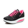 White platform sneakers with cotton lining and PU construction