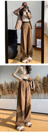 Chic high-waist corduroy wide-leg pants for women, perfect for autumn fashion and casual office wear. Stylish and comfortable