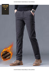 Regular fit fleece-lined trousers in stretch corduroy fabric for daily wear