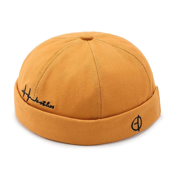 Docker cap styled for urban street fashion in solid black