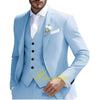 Elegant 3-piece men's suit for weddings, featuring a slim fit, single-breasted jacket, and pleated pants in premium fabric.