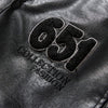 Men's Autumn/Winter Embroidered Leather Biker Jacket with detachable collar, fleece lining, and classic aviator design.