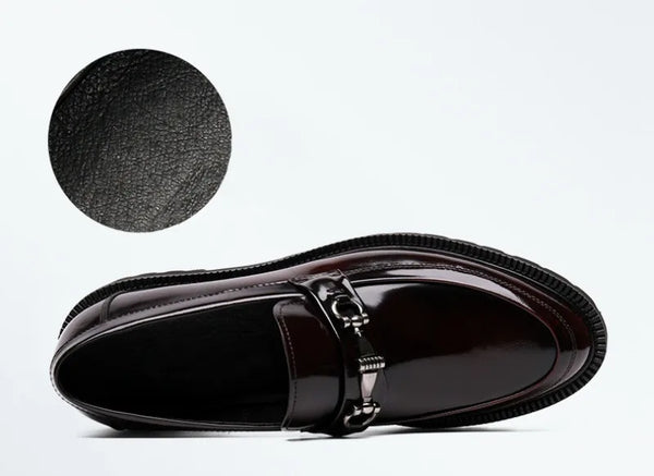 Sleek Oxfords paired with formal attire in a boardroom setting.