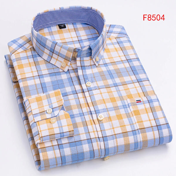 Side view of the Oxford Confidence Shirt highlighting its seamless design.