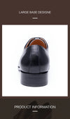 Handmade black dress shoes featuring breathable leather and rubber grip outsole