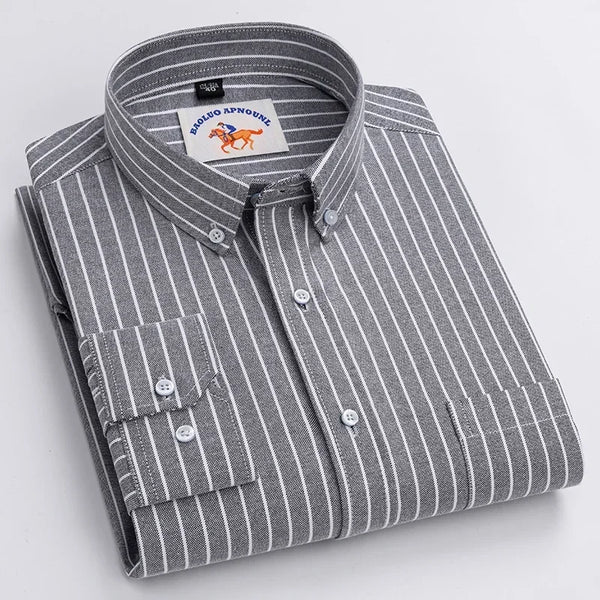 Whisper-Soft Oxford shirt in a vibrant outdoor setting.