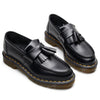 Black tassel loafers with a versatile design for any wardrobe.