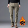 Winter corduroy pants featuring plush fleece interior and flexible stretch construction