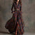 Autumn Whispers Plaid Maxi dress in warm tones with classic plaid pattern and elegant lapel collar.