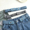 Buckle-free elastic belt in black and blue, adjustable from 85-115cm, perfect for comfort and style for men and women.