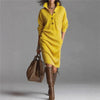 Close-up of the soft knit texture of the Fireside Chic sweater dress.