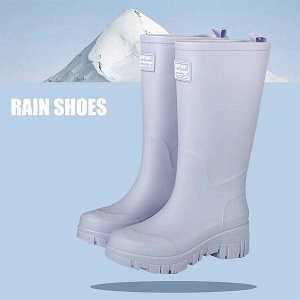 Chic waterproof women's ankle rain boots with non-slip outsole, perfect for rainy days and outdoor events. Stylish and functi