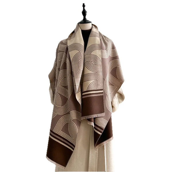 Versatile cashmere-feel scarf ideal for casual and formal outfits.