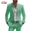 Elegant white summer suit for men, slim fit with notch lapel, perfect for weddings and business events, crafted from wool.
