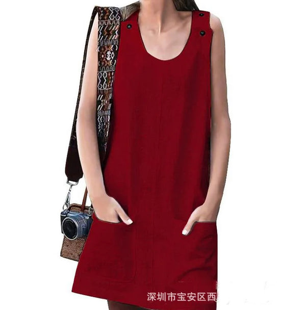 Nostalgic Y2K mini dress with comfortable loose drape and solid color