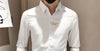 Elegant men's embroidered white long sleeve shirt with turn-down collar, perfect for casual and social events.
