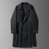Men's military green slim fit trench coat with double-breasted closure and notched lapel, perfect for spring and autumn wear.