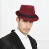 Elegant wool fedora hat for men, showcasing a minimalist design for winter wear.