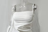 Regular fit summer dress featuring drawstring waist and split hem
