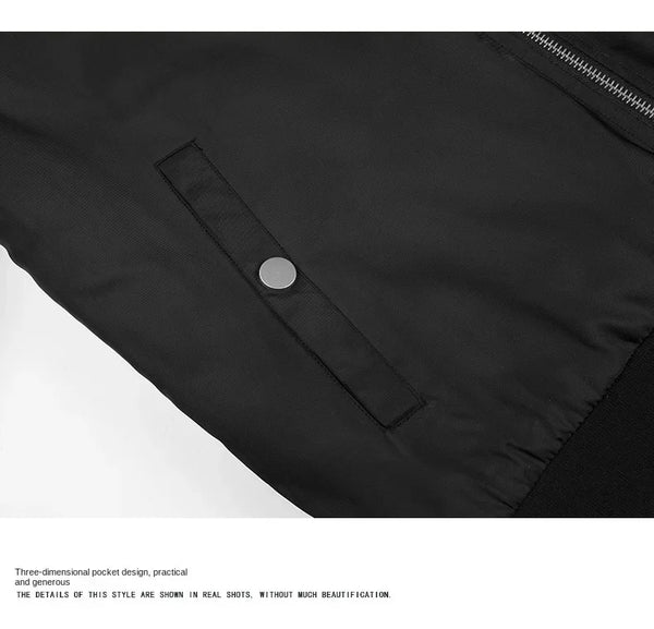 Men's slim fit bomber jacket in lightweight tactical design, perfect for spring travel and casual outings with ribbed sleeves