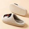 Soft plush dog companion slippers with low platform and breathable cotton construction