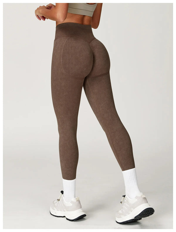 Cobalt blue ankle-length leggings with scrunch bum feature.