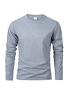 Men's long sleeve casual t-shirt in solid black, breathable polyester, O-neck, quick-drying, perfect for sports and lounging.