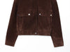 Casual brown jacket showcasing zipper front and extra-large functional pockets