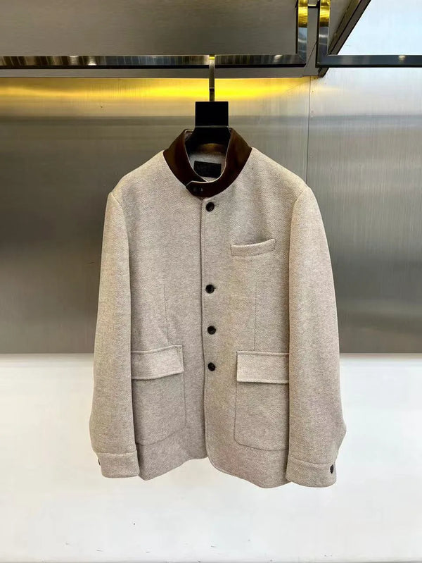 Stylish Italian men's jacket in charcoal gray, suitable for both office wear and casual outings.
