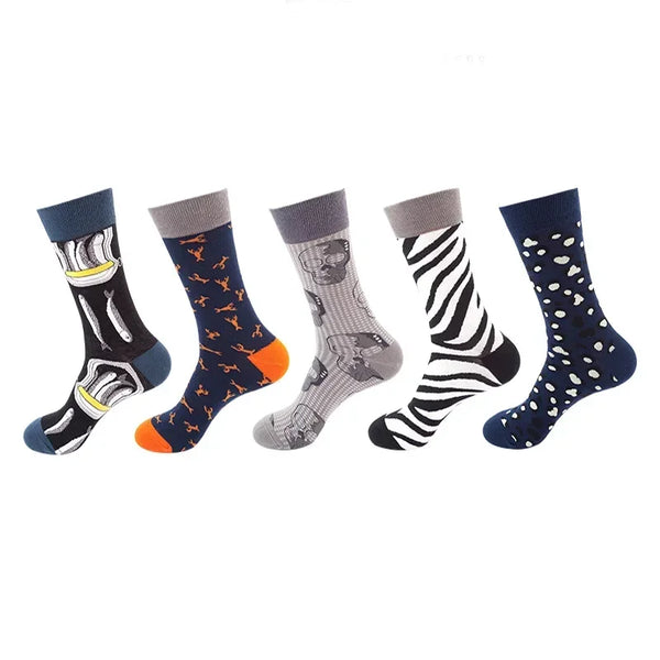 Trendy men's socks with spandex for a perfect fit without sagging.