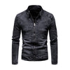 Men's Retro Slim Fit Motorcycle Jacket for Fall & Winter, stylish stand collar, perfect for casual and cool weather outfits.