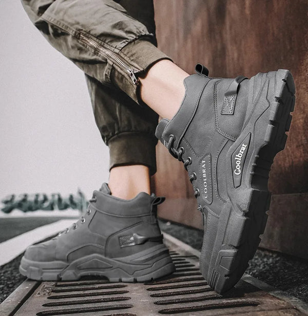 Close-up of the heel of Winter Vanguard boots, emphasizing durability.