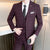 Three-piece suit in British grid pattern, perfect for boardroom and banquet events.
