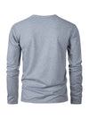 Men's long sleeve casual t-shirt in solid black, breathable polyester, O-neck, quick-drying, perfect for sports and lounging.