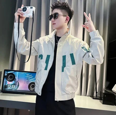 Stylish Men's Slim Fit Safari Jacket in cotton-polyester blend, perfect for autumn and winter outdoor adventures.