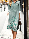 Comfortable regular-fit dress featuring striking 3D printed geometric design